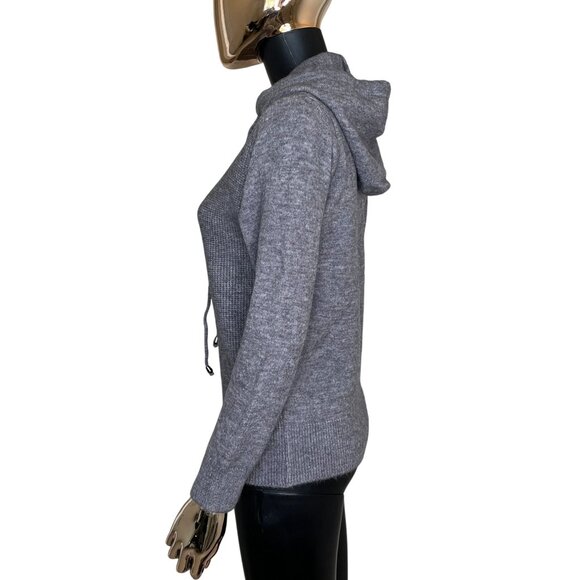 S. Christina 100% Cashmere Knit Hoodie Sweater S/M Gray or Black Soft Pullover - Picture 9 of 12